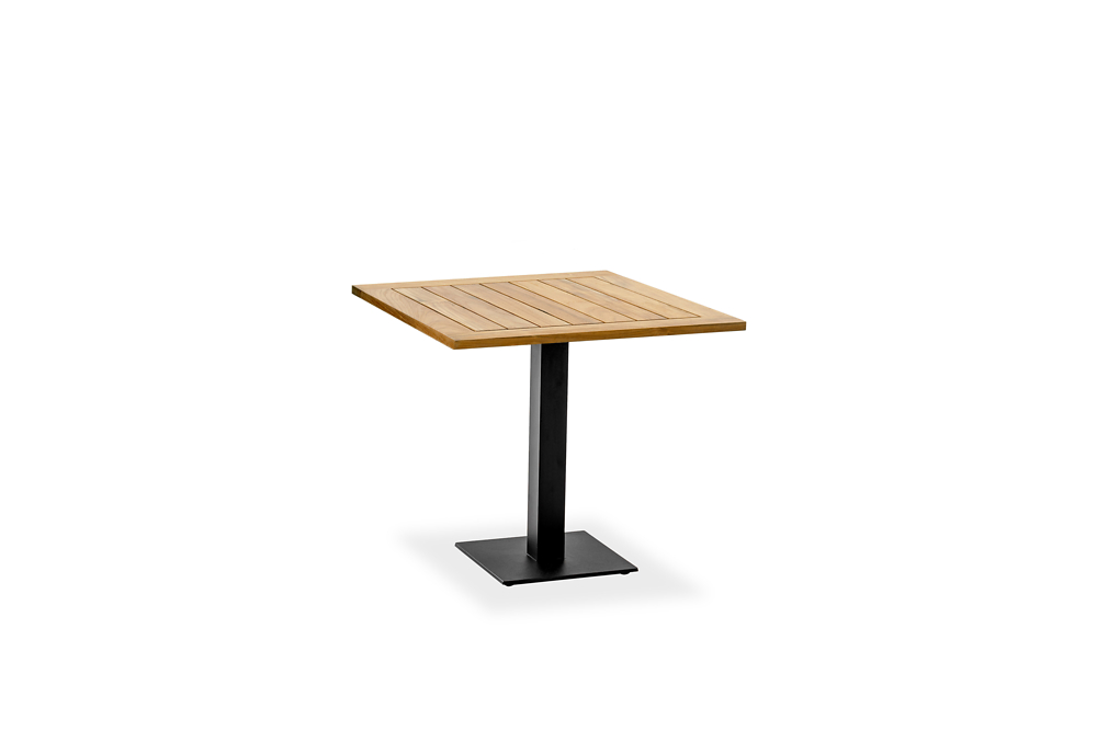 Niehoff Garden. Bistro | G510 | Tisch, quadratisch | 81 x 81 cm | Stahl anthrazit/Teak geölt