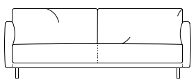 Illustration eines Sofaelements vor weißem Hintergrund freistil Rolf Benz 133