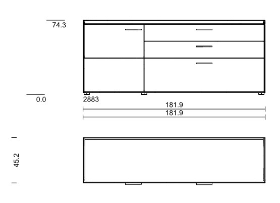 Wöstmann WM 2520 - Sideboard | Type 2883/2884 | B: 181,9 cm | Wildeiche massiv