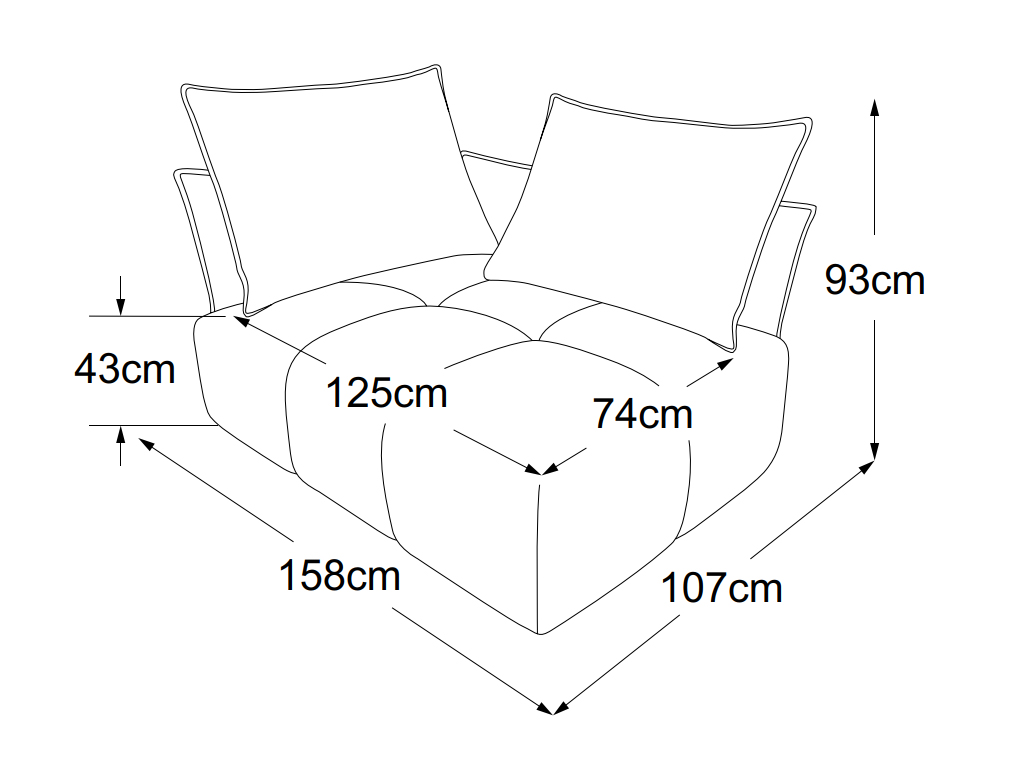designwerk Palace - Element breit Armteil links | inkl. 2 Kissen A | B: 158 cm | D064520 designwerk Palace - Element breit Armteil links | inkl. 2 Kissen A | B: 158 cm | D064520