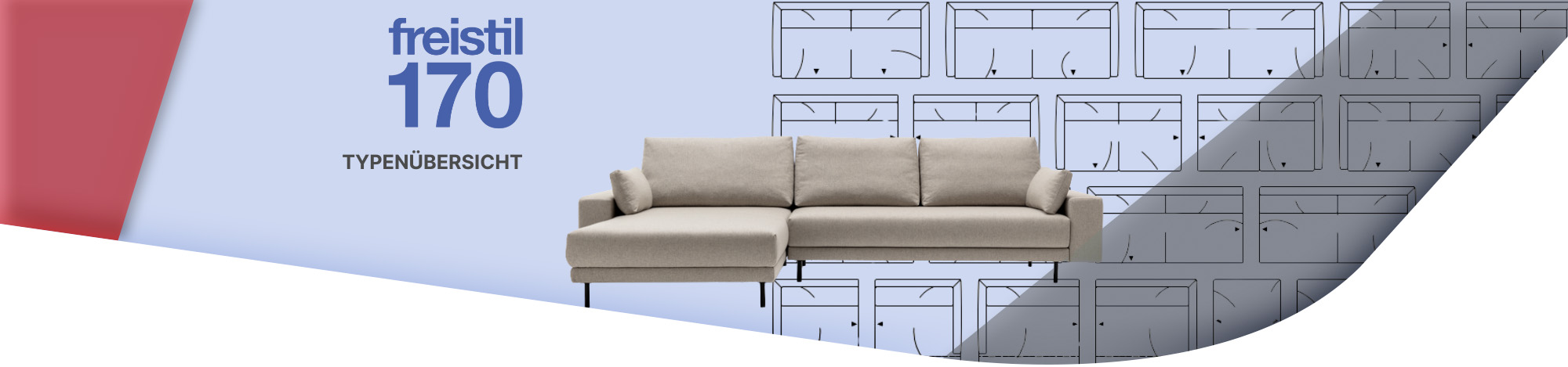 beige graues Ecksofa mit freistil 170 Logo