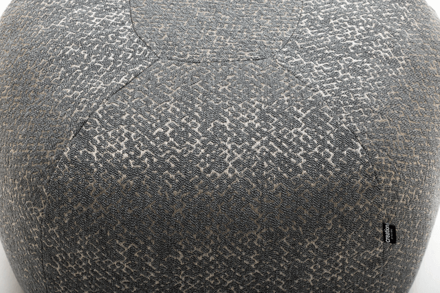 Runder Sitzhocker mit grauem Stoffbezug von creation by Rolf Benz CR 498