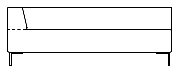 Illustration eines Sofaelements vor weißem Hintergrund freistil Rolf Benz 185