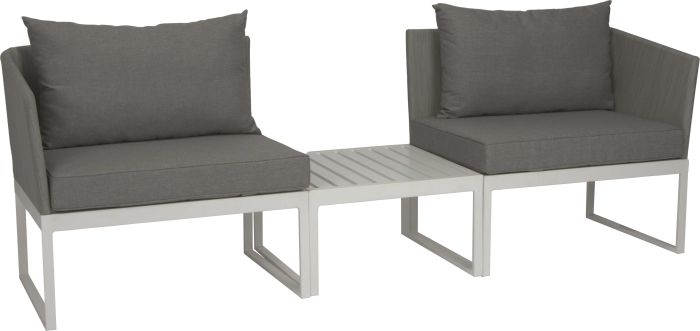 Stern. Donna | City-Lounge | weiß mit Bezug in silber und Auflage seidengrau