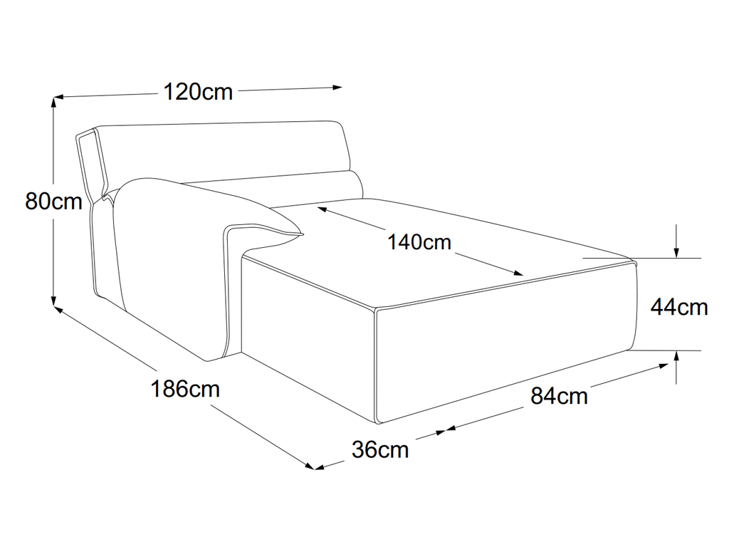 designwerk Vola - Recamiere links | B: 120 cm | D009121 designwerk Vola - Recamiere links | B: 120 cm | D009121