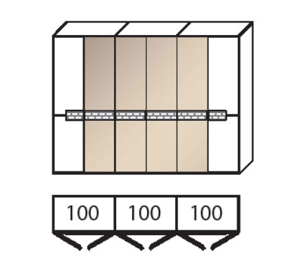 4 x Mattierter Parsolspiegeltüren bronze