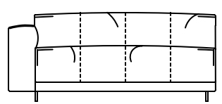 Illustration eines Sofaelements vor weißem Hintergrund freistil Rolf Benz 136
