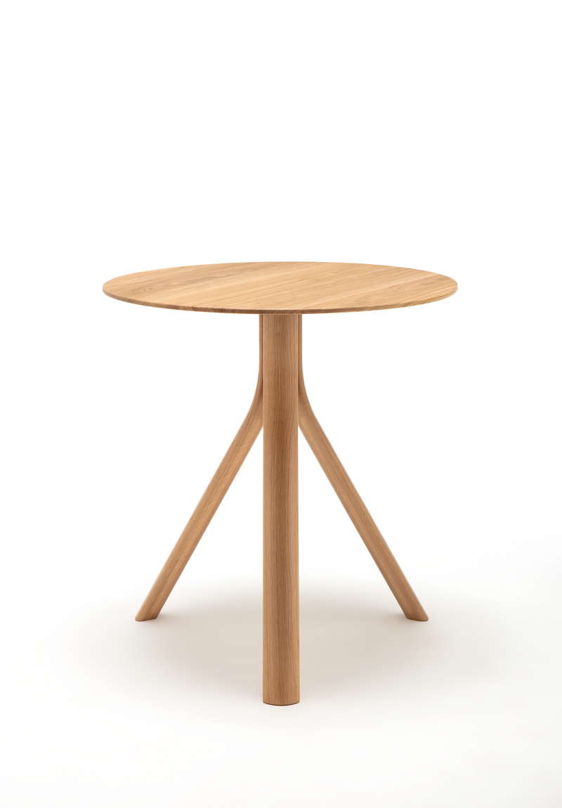 runder Bestelltisch aus Holz