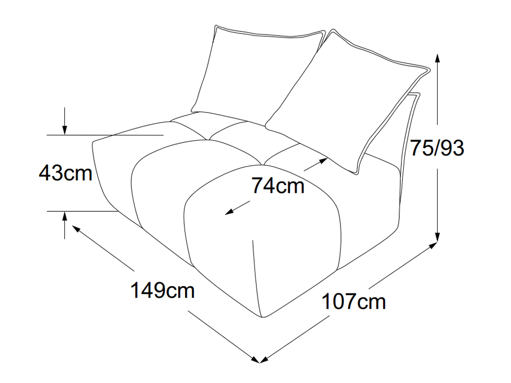 designwerk Palace - Element breit ohne Armteil | inkl. 1 Kissen A & 1Kissen B | B: 149 cm | D064106 designwerk Palace - Element breit ohne Armteil | inkl. 1 Kissen A & 1Kissen B | B: 149 cm | D064106