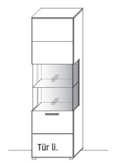 Illustration einer Vitrine vor weißem Hintergrund