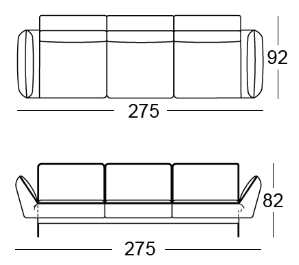 Rolf Benz. 386 MERA | Liege-Sofabank | B: 275 cm