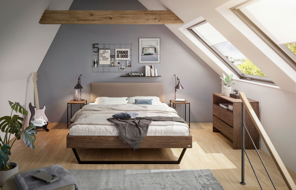 Hasena -  Trento Bett Ariana | Rahmen Trento 16 | Kopfteil Limes | Metallkufen Glyd | konfigurierbar