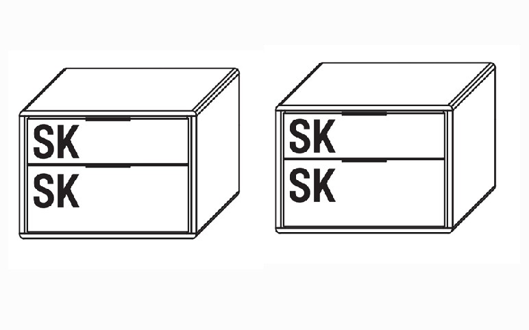 2 x Konsole, 2 Schubkästen | B 65,0 cm 