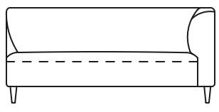 Illustration eines Sofaelements vor weißem Hintergrund freistil Rolf Benz 160
