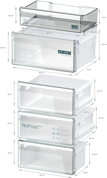 Siemens KG39NXICF iQ300 Freistehende Kühl-Gefrier-Kombination mit Gefrierbereich unten 203 x 60 cm Edelstahl antiFingerprint