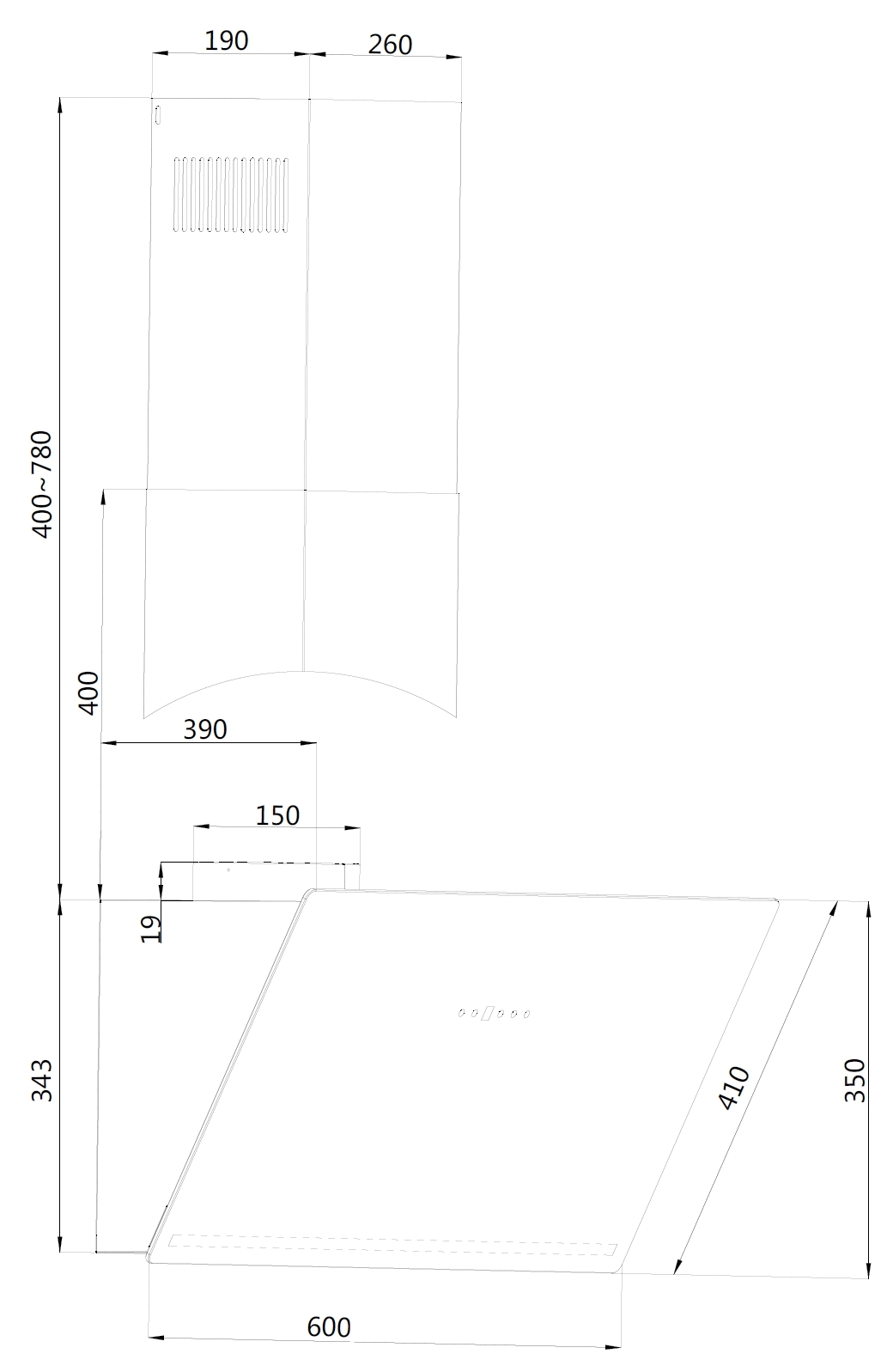 Produktzeichnung KHF 666 700 S HC