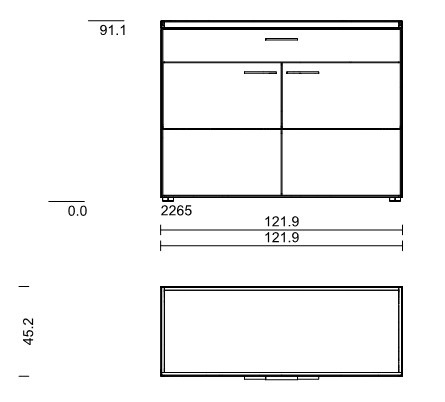 Wöstmann WM 2520 - Sideboard | Type 2265 | B: 121,9 cm | Wildeiche massiv