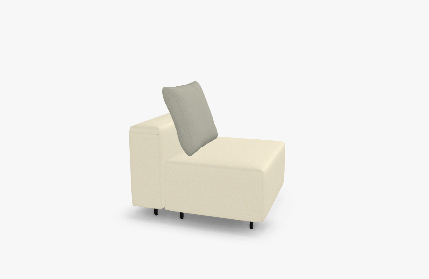 freistil Rolf Benz 122 ECHT - Rückenkissen | 62 x 62 cm Beige Sofa-Sesselmodul mit grauem Kissen auf weißem Hintergrund