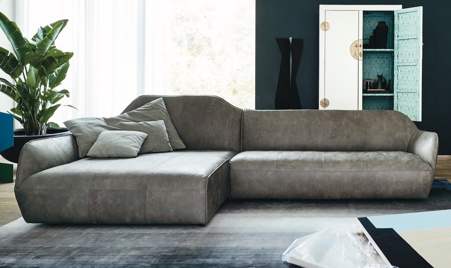 creation by Rolf Benz CR.480 - Sofagarnitur | B 318 cm graues Ledersofa creation by rolf benz cr 480