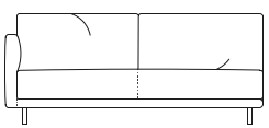 Illustration eines Sofaelements vor weißem Hintergrund freistil Rolf Benz 133