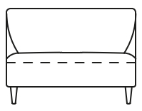 Illustration eines Sofaelements vor weißem Hintergrund freistil Rolf Benz 160