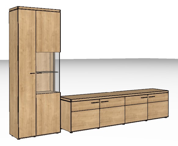 Wöstmann WM 2520 - Wohnwand | Type 0002/0102 | B: 333,8 cm | Wildeiche massiv