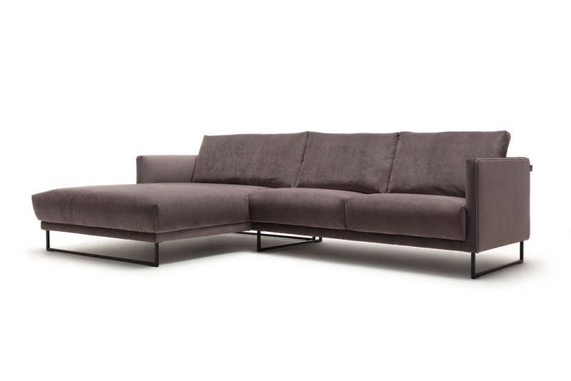 freistil Rolf Benz 133 - Polstergarnitur | B: 347 cm Modernes braunes Ecksofa mit Metallfüßen, ideal für stilvolle Wohnzimmer