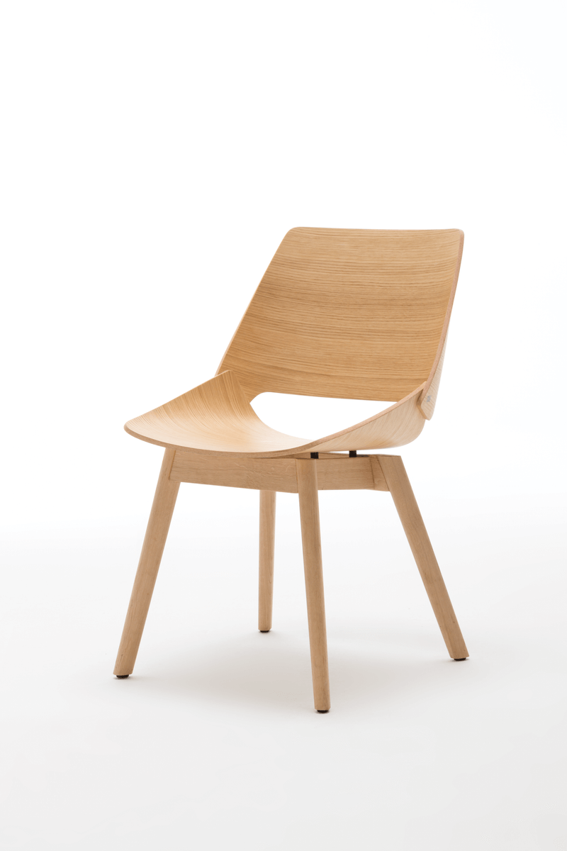 Rolf Benz 650 - Stuhl | Vierfuß Holz Holzstuhl im minimalistischen skandinavischen Stil mit klaren Linien und natürlicher Holzmaserung