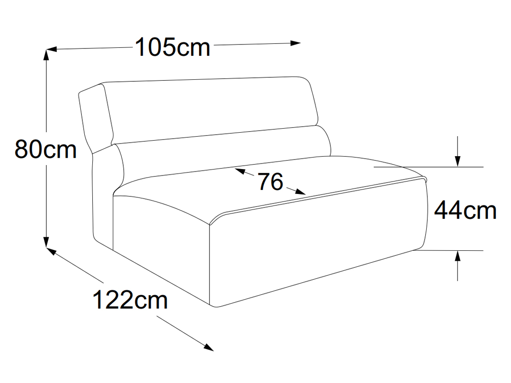 designwerk Vola - Element 105 ohne Armteil | B: 105 cm | D009119