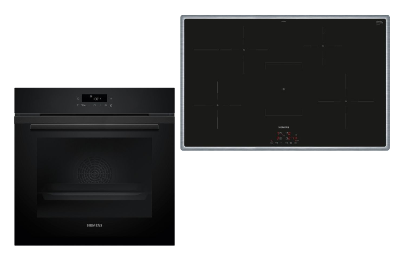 Siemens powerLine - Einbau-Backofen-Set iQ300 | PQ225IA00Z Ein Set bestehend aus einem Siemens Einbau Backofen und einem Induktionskochfeld