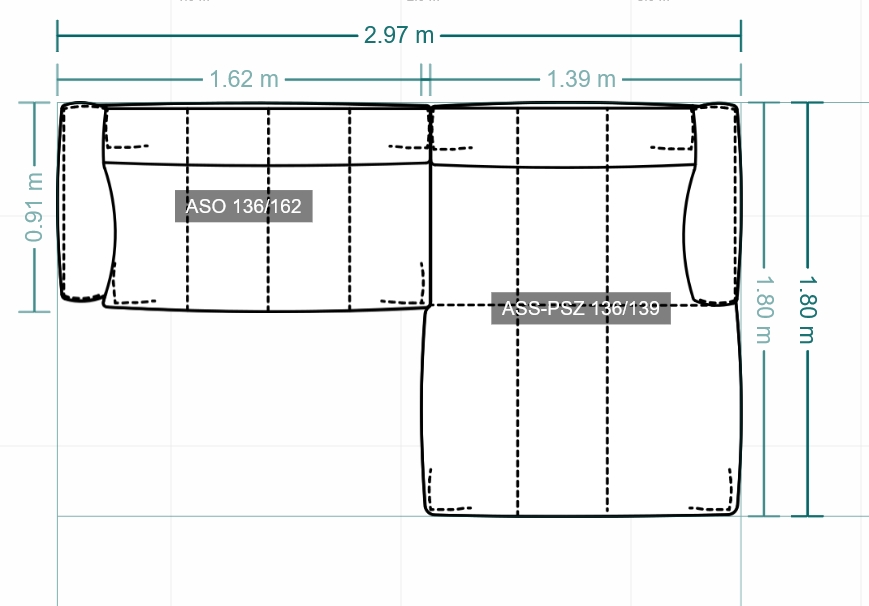 Abschlusssessel mit Polstersitz rechts