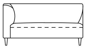 Illustration eines Sofaelements vor weißem Hintergrund freistil Rolf Benz 160