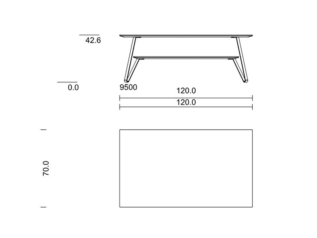 Type 9500 | B 120,0 cm x H 42,6 cm x T 70,0 cm