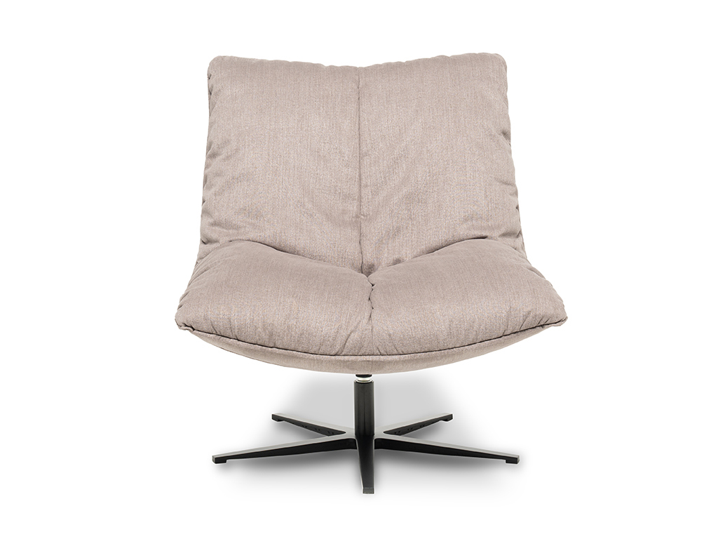 Beiger Lounge-Sessel mit Drehfunktion und stilvollem Design
