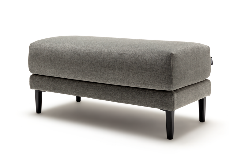 freistil Rolf Benz 170 - Polsterbank | 93 x 48 cm Graue Polsterbank auf schwarzen Beinen, ideal für Wohnzimmer und Flur