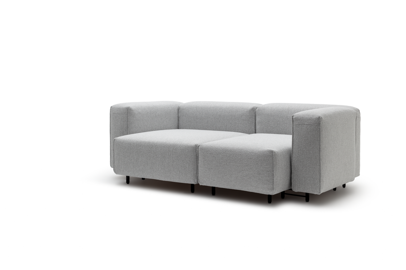 Graues Ecksofa mit schlichtem Design, geeignet für modernes Wohnzimmer