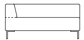 Illustration eines Sofaelements vor weißem Hintergrund freistil Rolf Benz 185