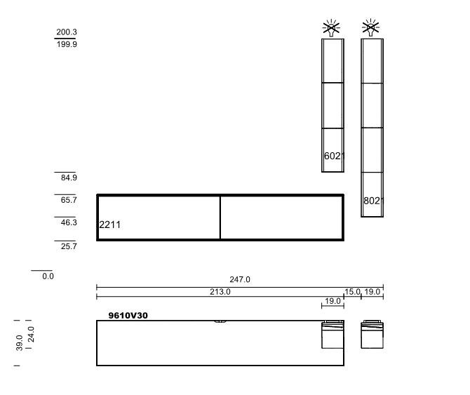 hartmann. Kilva | Wohnwand | V30 | B: 247 cm 