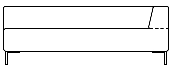 Illustration eines Sofaelements vor weißem Hintergrund freistil Rolf Benz 185