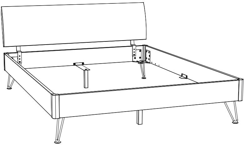 HA.5110.5505.7436 Hasena -  Lounge Bett Lugano | Polsterkopfteil Lecco | Metallfuß Locito | versch. Größen & Farben konfigurierbar