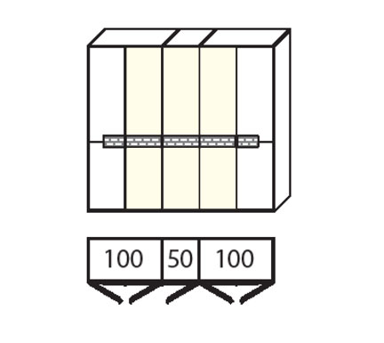 3 x Mattglastüren magnolie