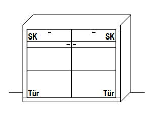 WM.A.2451 Wöstmann. Aurum | Highboard | Type 2451 | B: 140,2 cm