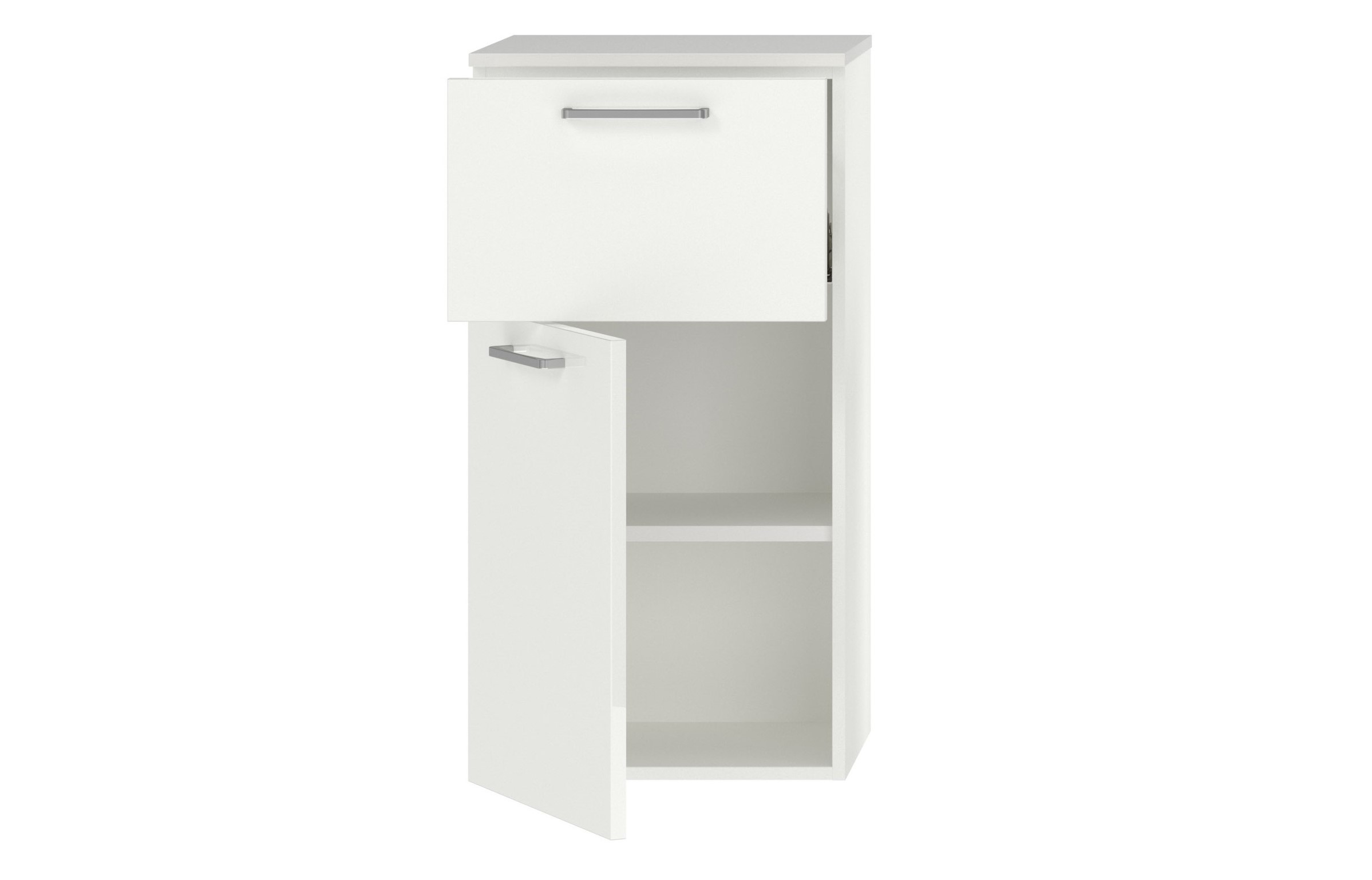 Badschrank weiß mit Tür und Schublade nobilia