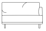 Illustration eines Sofaelements vor weißem Hintergrund freistil Rolf Benz 133