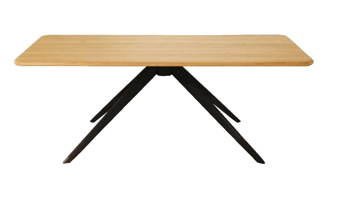 Wöstmann TS 473 - Esstisch mit gerundeter Massivholz-Tischplatte | Wildeiche massiv | 3 Größen konfigurierbar