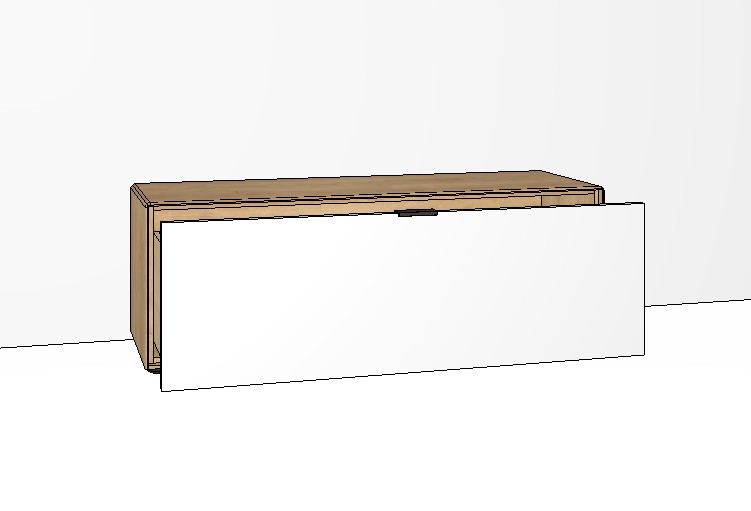 weiß braunes Lowboard vor weißem Hintergrund
