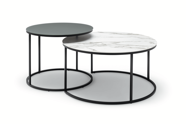 runder beistell und couchtisch cr 402 in glas und keramik creation by rolf benz cr 402