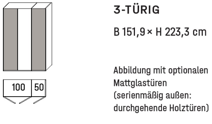 6103 | 3-türig, B 151,9 cm 