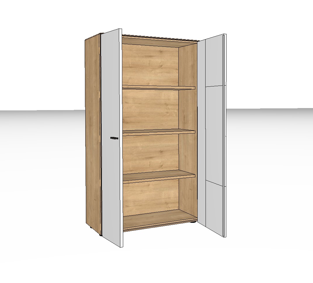 weiß braunes Highboards vor weißem Hintergrund