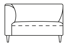 Illustration eines Sofaelements vor weißem Hintergrund freistil Rolf Benz 160